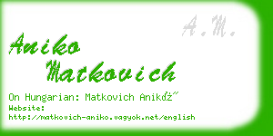 aniko matkovich business card